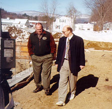 Matthew Alldredge and Laurentiu Traineanu inspecting the diner site before the 'Ground Breaking' ceremony - February, 2003